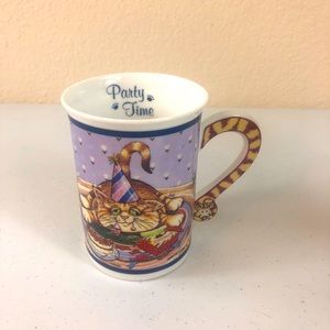 Vintage "Party Time” Comical Cats Porcelain Mug